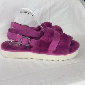 Koolaburra by UGG Women’s Size 11 Adjustable Slide Sandals Fuzz'd Out Fuchsia